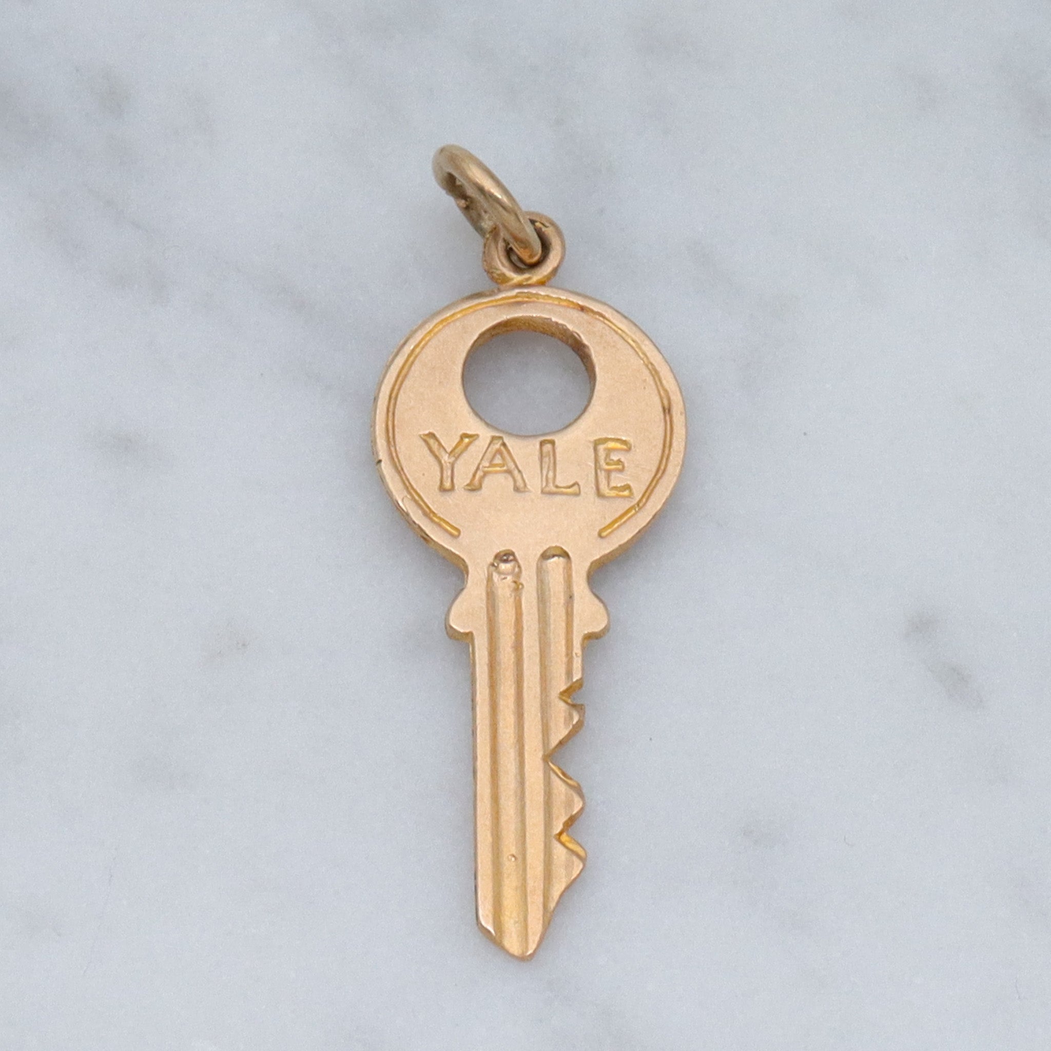Vintage English 9k gold Yale house key charm